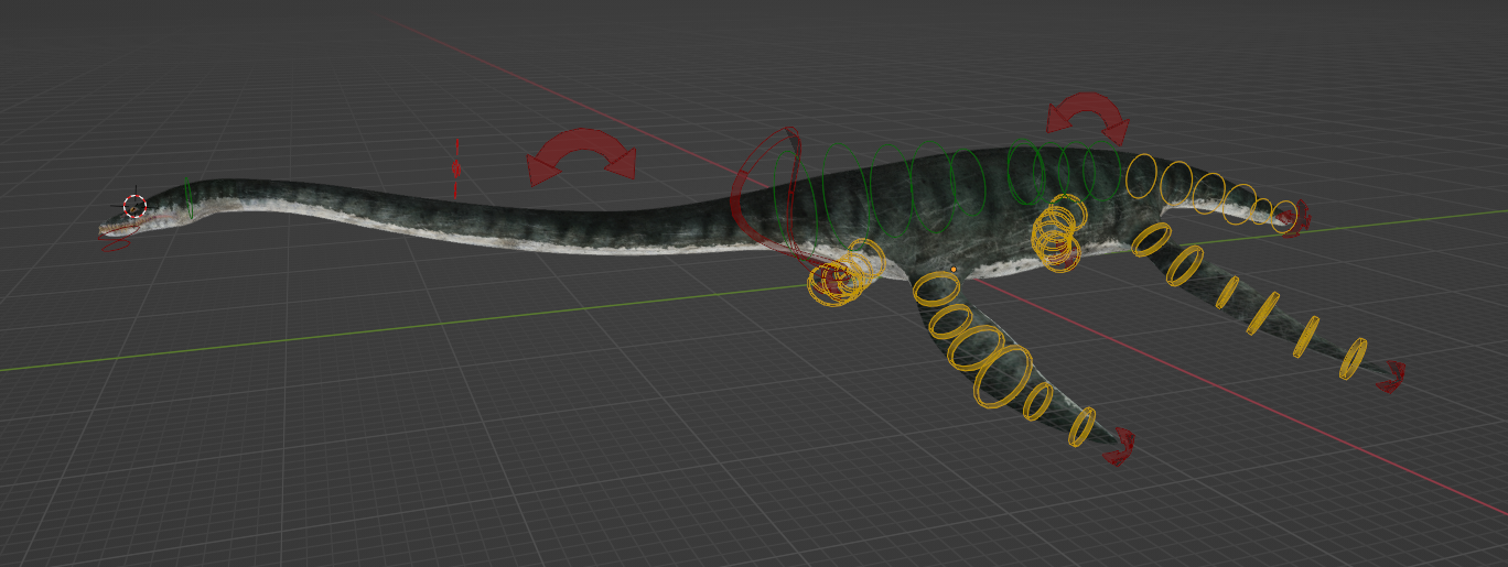 Plesiosaurus 3D-Modell Rigged preview image 2